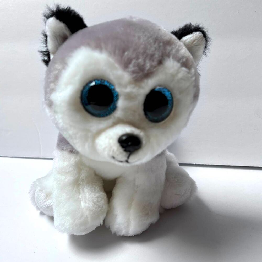Ty Beanie Boo Plush Gray‎ Siberian Husky Dog Large 6" Stuffed Animal
